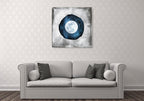 The Blue Full Moon Wall Art Print on the wall