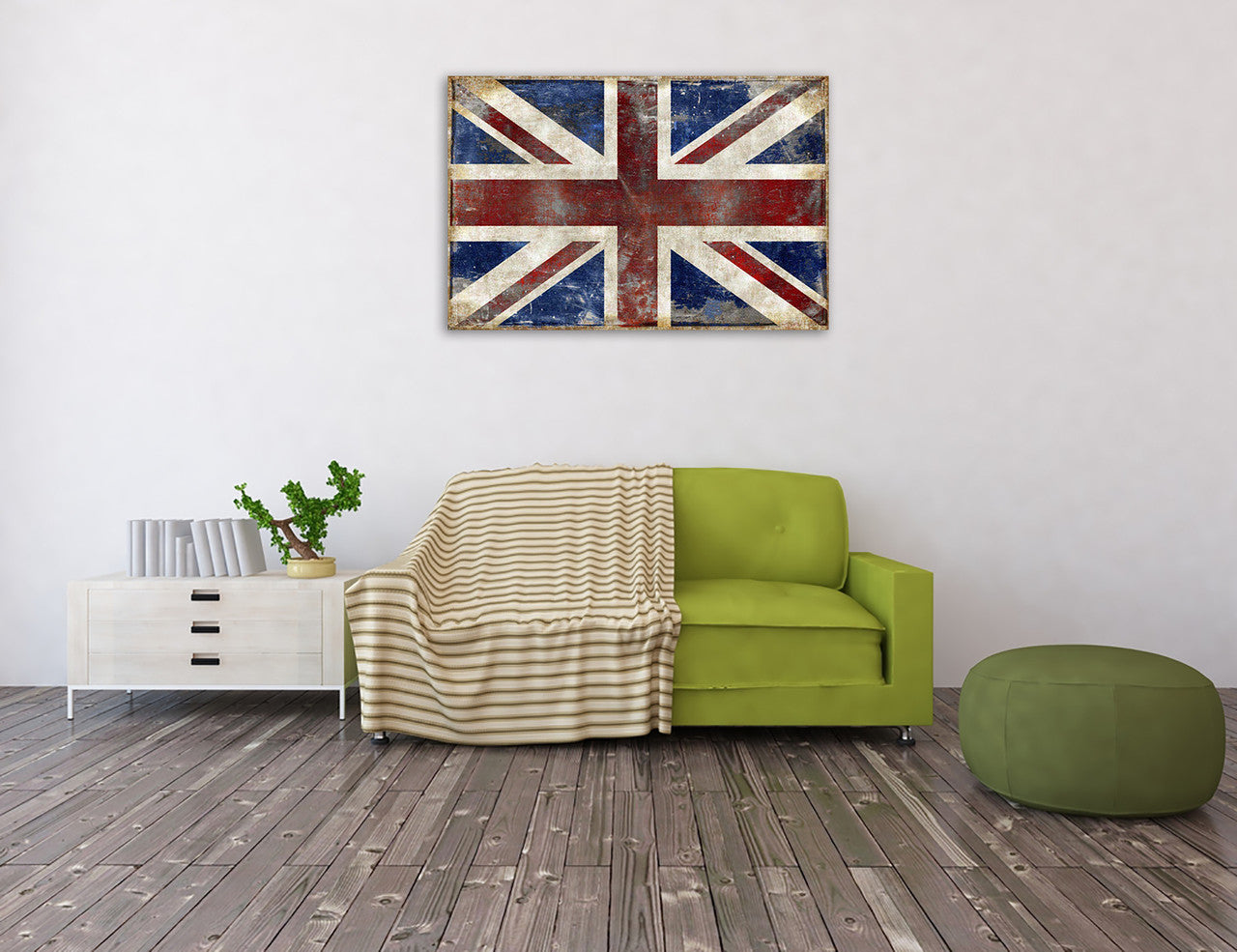 The England Flag Wall Art Print on the wall