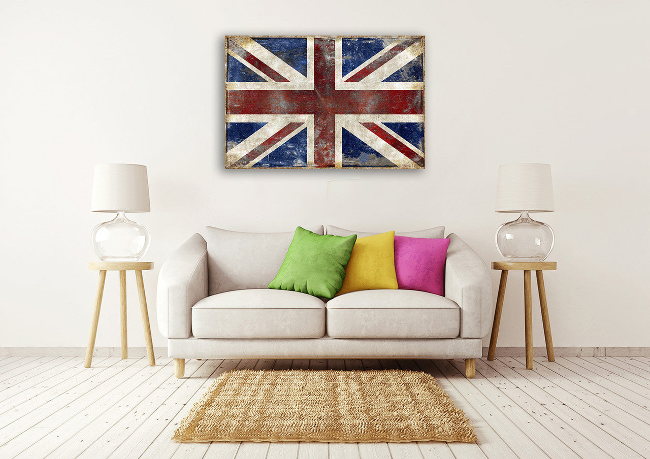 The England Flag Wall Art Print on the wall