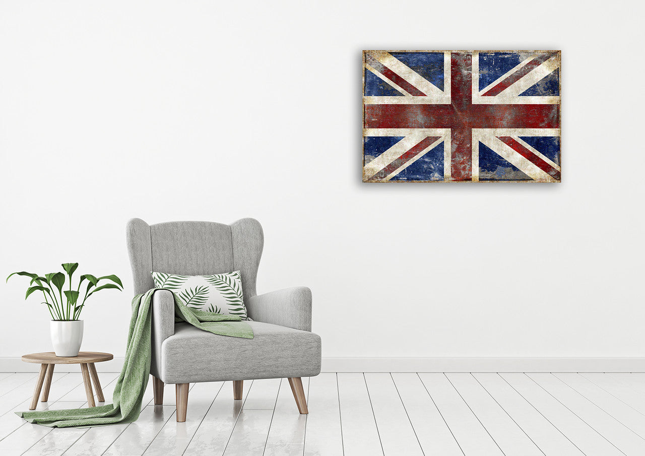 The England Flag Wall Art Print on the wall