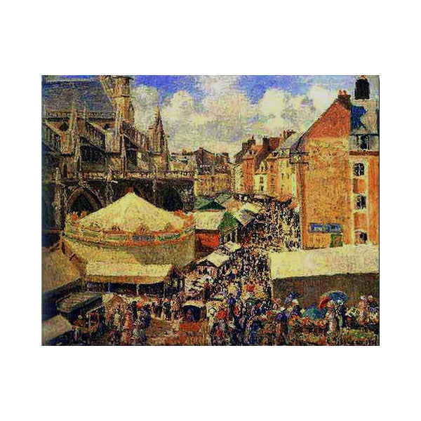 Camille Pissarro | The Fair at Dieppe, Sunny Morning