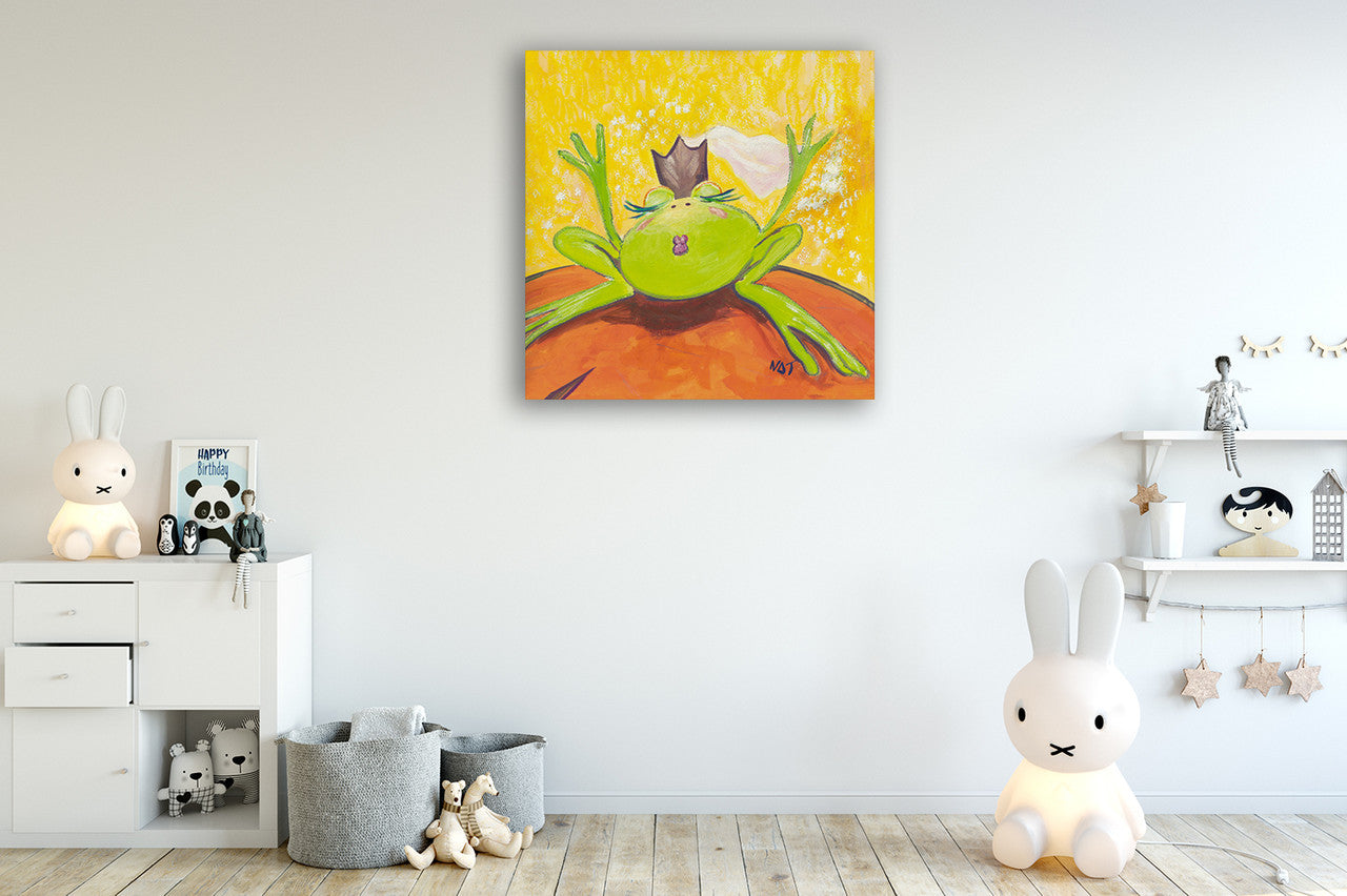 The Frog II Wall Art Print on the wall