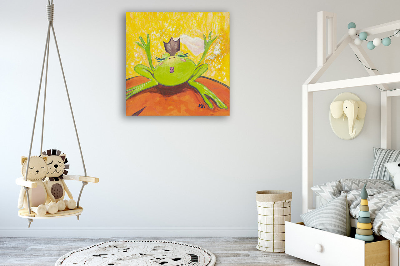 The Frog II Wall Art Print on the wall