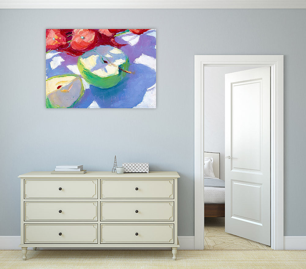 The Green Apples Wall Art Print on the wall