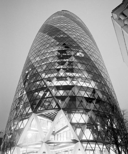 The London Gherkin at Night Wall Art Print