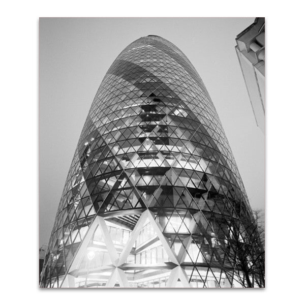 The London Gherkin at Night Wall Art Print