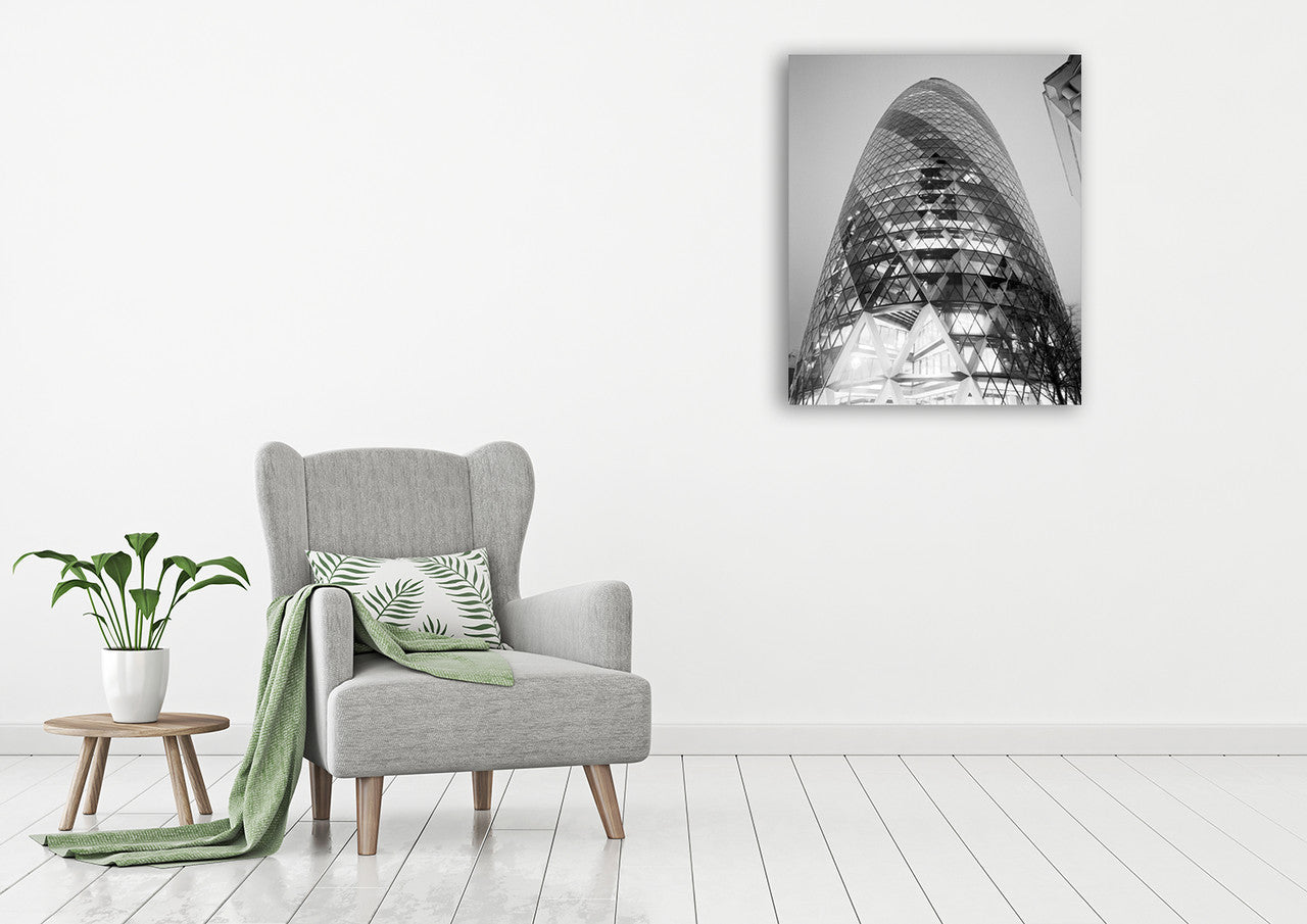 The London Gherkin at Night Wall Art Print on the wall