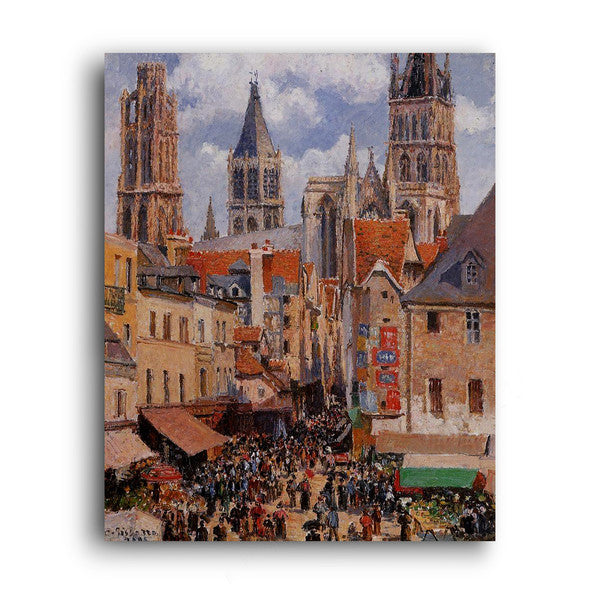 Camille Pissarro | The Old Market and the Rue de l'Epicerie in Rouen