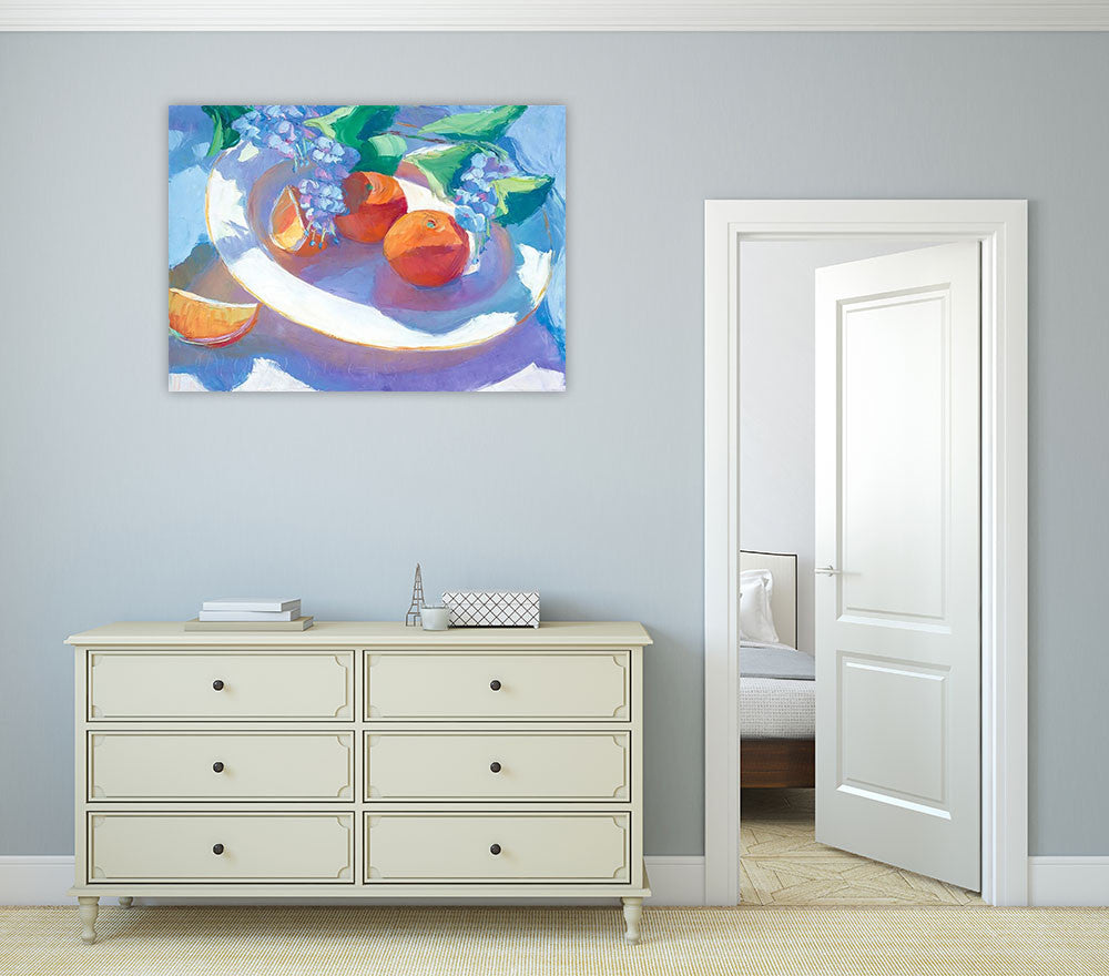 The Oranges Wall Art Print on the wall