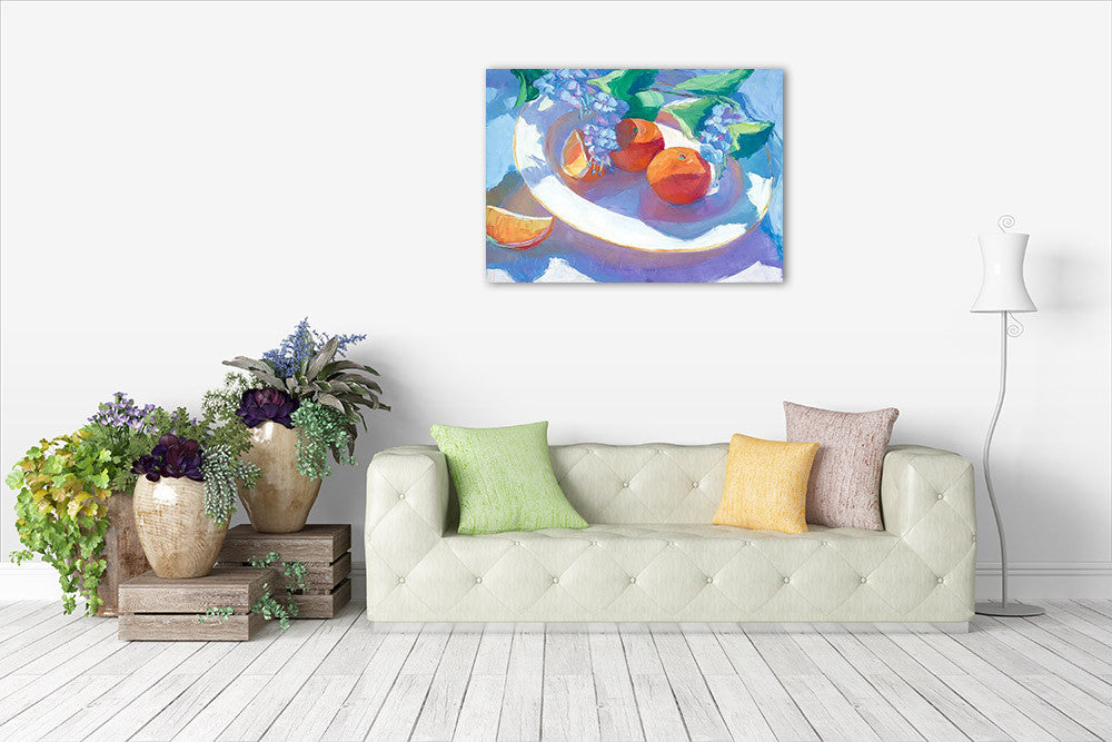 The Oranges Wall Art Print on the wall