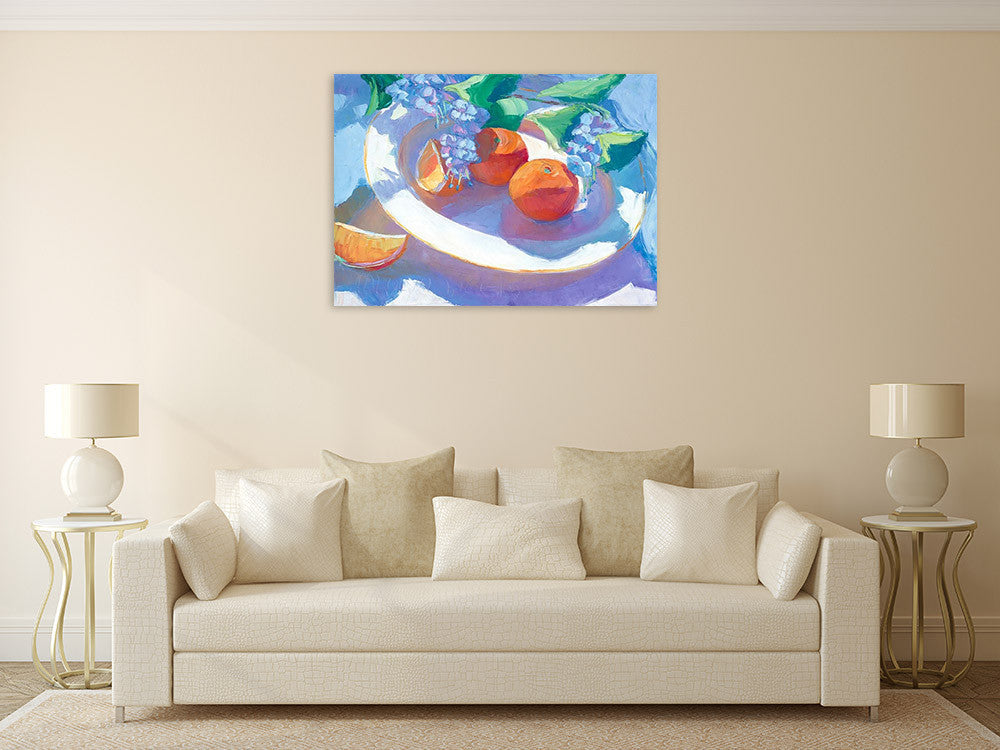 The Oranges Wall Art Print on the wall