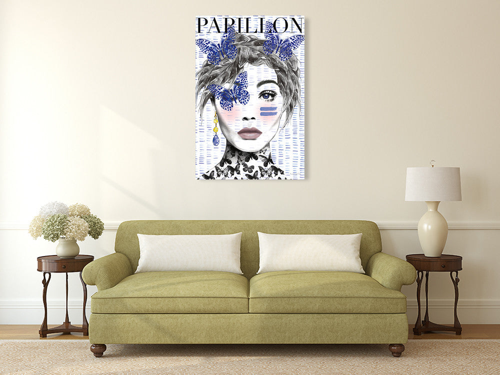 The Papillon Wall Art Print on the wall