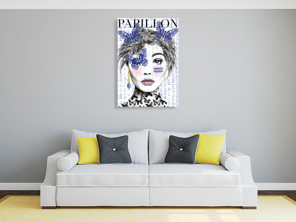 The Papillon Wall Art Print on the wall