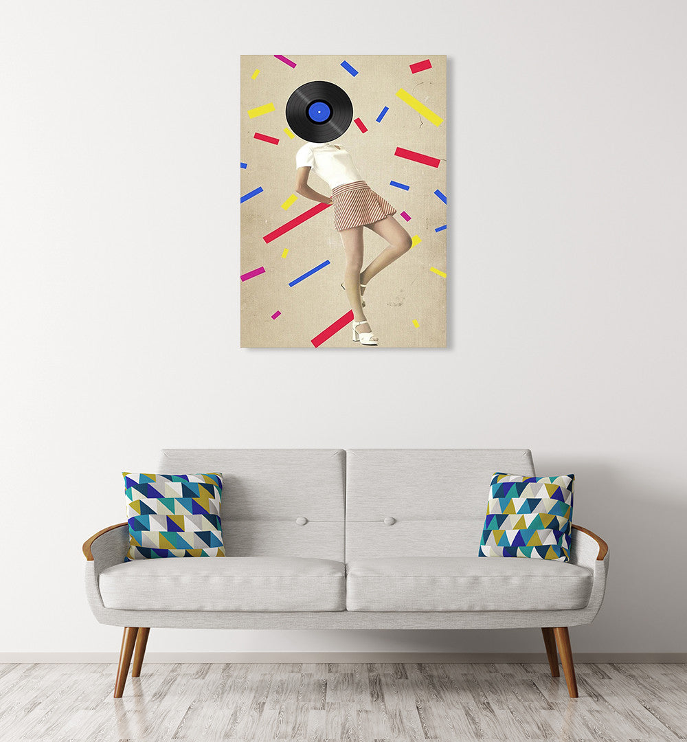 The Party Never Ends Wall Art Print on the wall