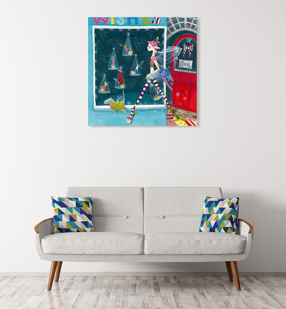 The Shoe Shop Wall Art Print on the wall
