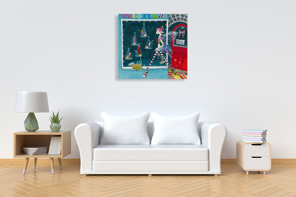 The Shoe Shop Wall Art Print on the wall