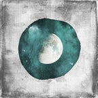 The Teal Half Moon Wall Art Print