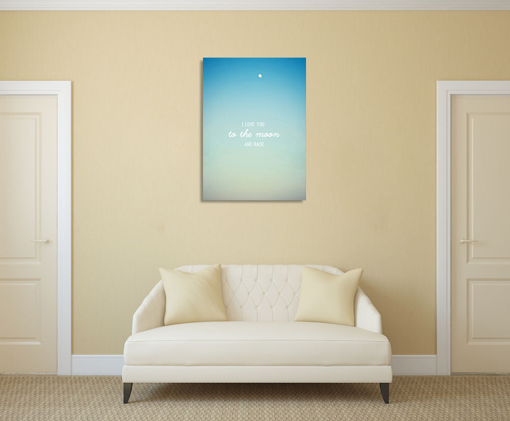 To the Moon Wall Art Print on the wall