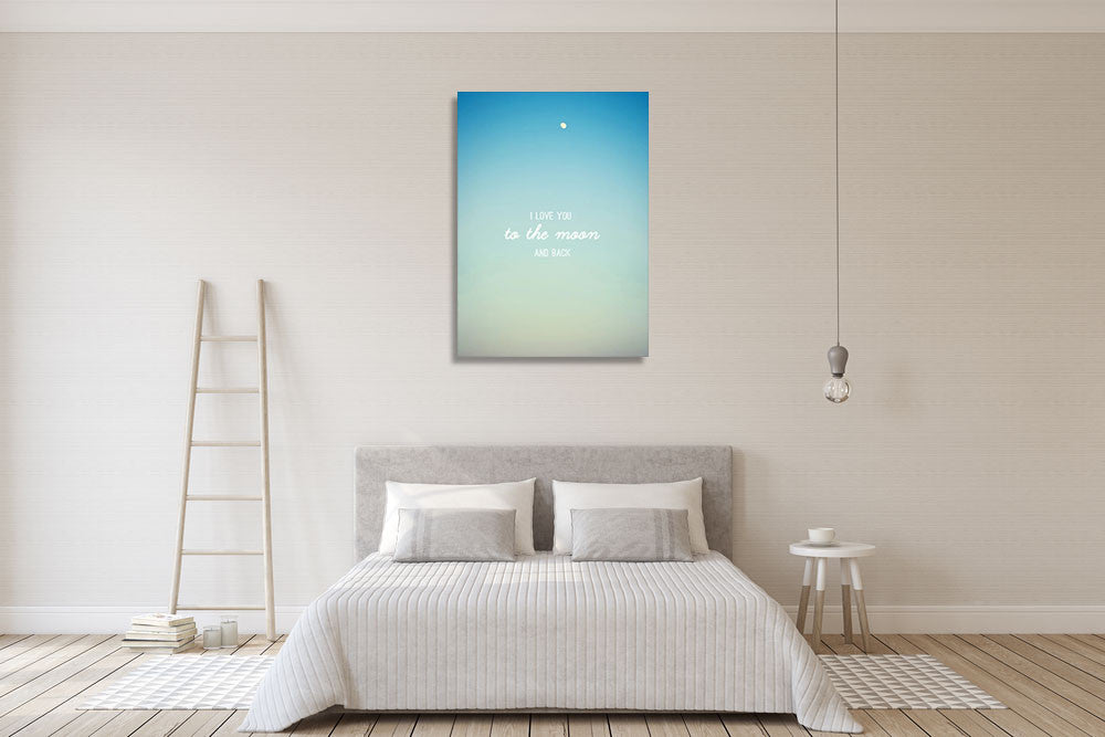 To the Moon Wall Art Print on the wall
