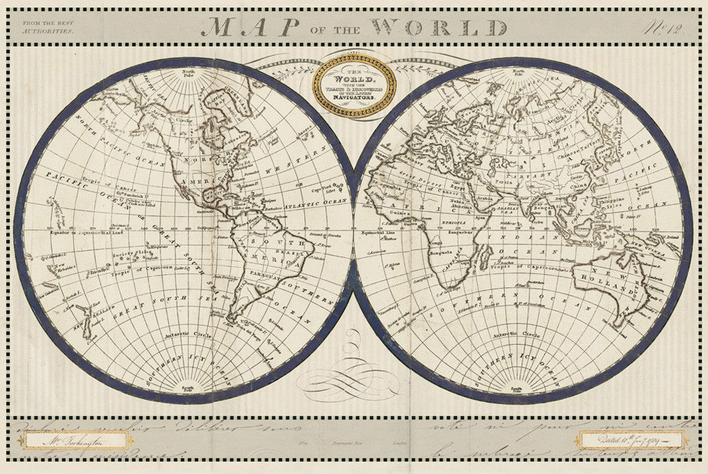Torkingtons World Map Wall Art Print