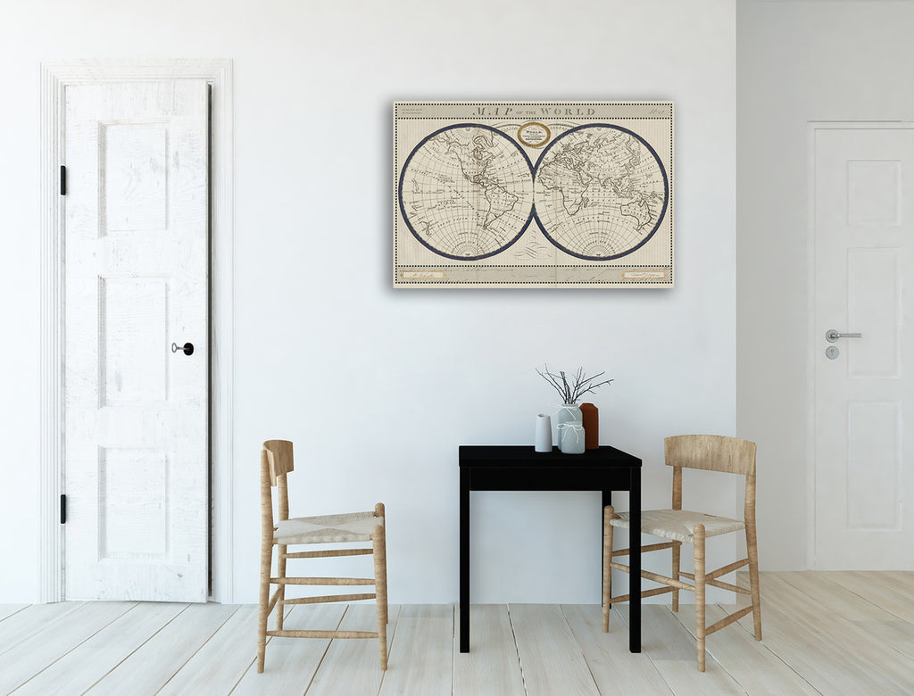 Torkingtons World Map Wall Art Print on the wall