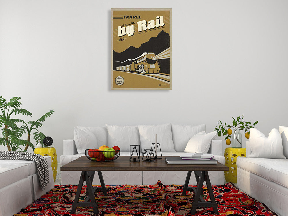 Travel by Train Wall Art Print on the wall