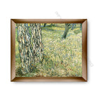 Tree Trunks and Grass Modern Flat Gold Frame
