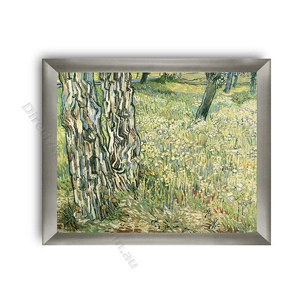Tree Trunks and Grass Modern Flat Silver