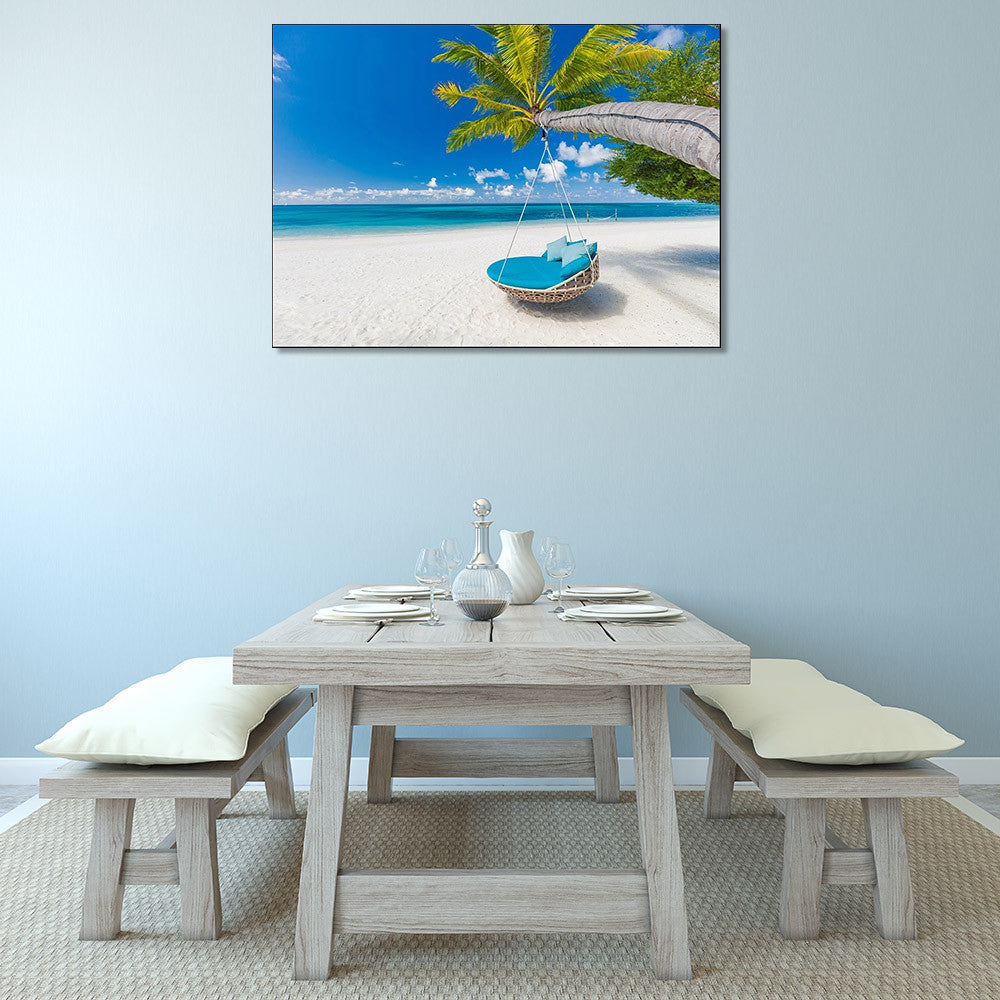 Tropical Beach Getaway Wall Print on the wall
