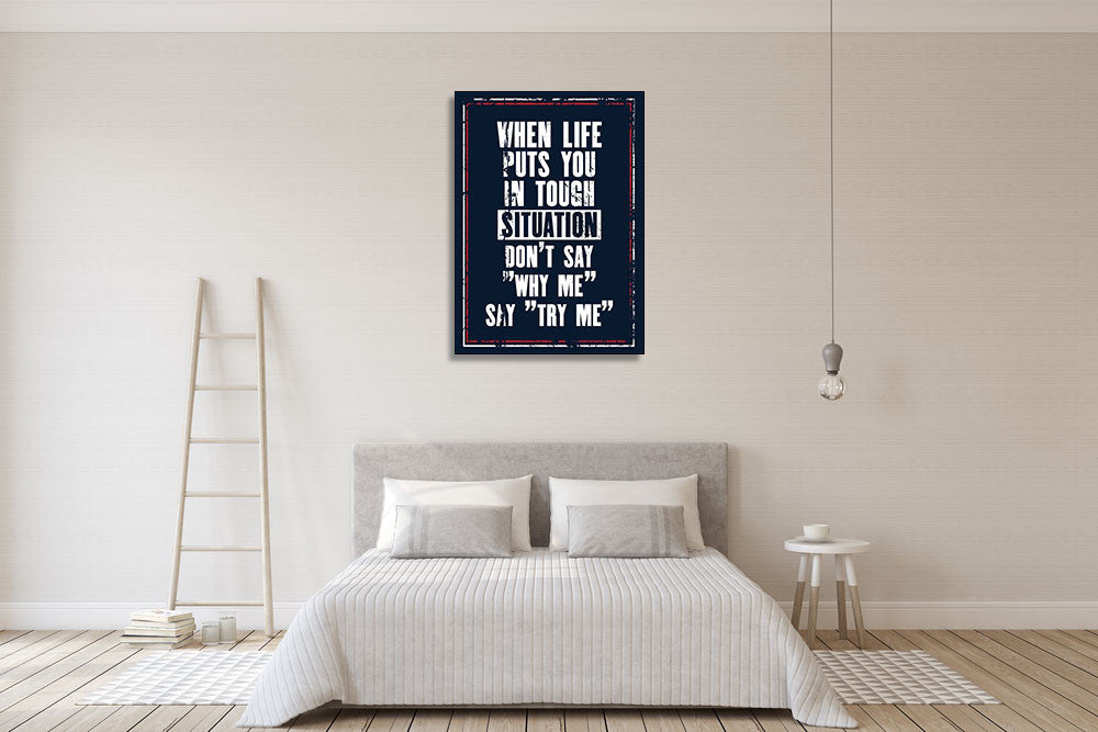 Try Me Wall Art Print on the wall