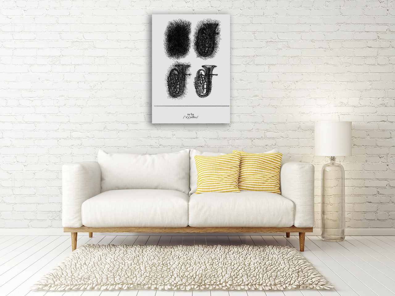 Tuba Wall Art Print on the wall