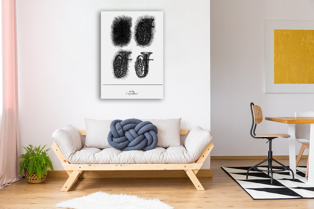 Tuba Wall Art Print on the wall