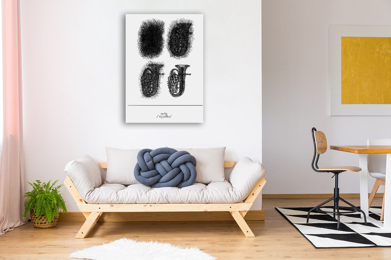 Tuba Wall Art Print on the wall