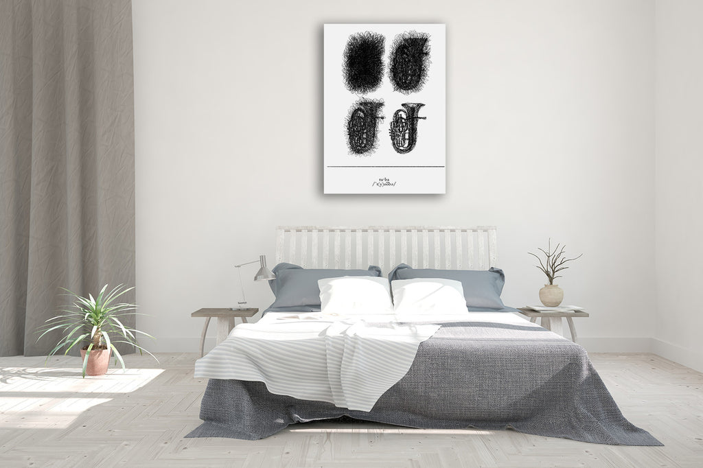 Tuba Wall Art Print on the wall