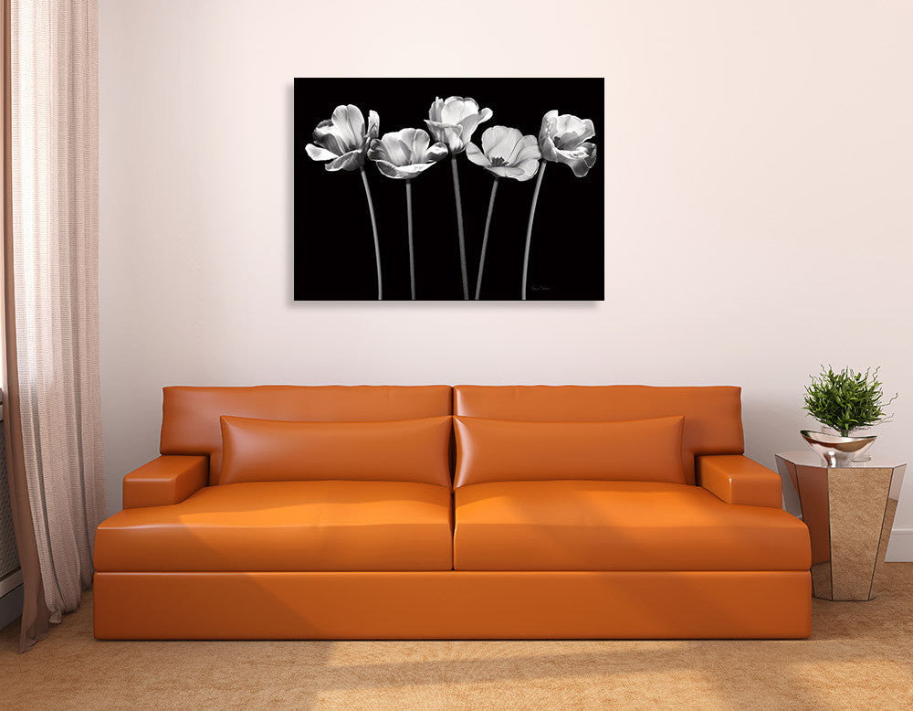 Tulips at Night Wall Art Print on the wall