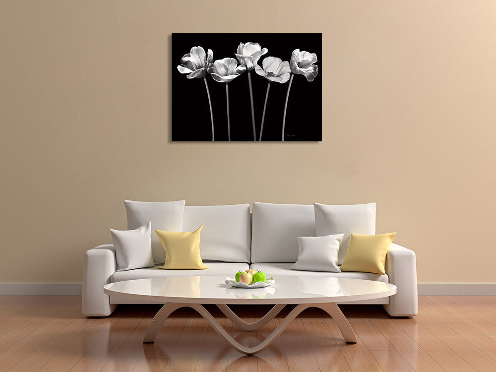 Tulips at Night Wall Art Print on the wall