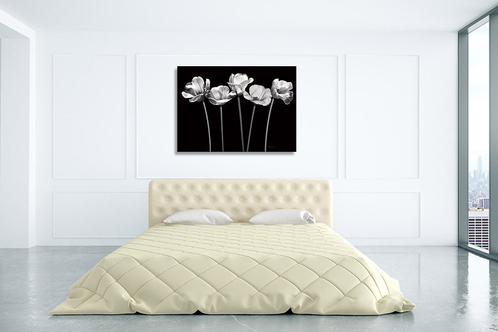 Tulips at Night Wall Art Print on the wall