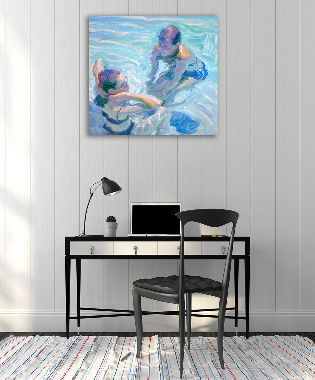 Turquoise Pool Wall Art Print on the wall