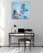 Turquoise Pool Wall Art Print on the wall