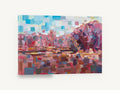 Pink Block Thicket, pink abstract landscape painting style, landscape canvas wall art print ready to hang