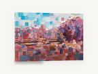 Pink Block Thicket, pink abstract landscape painting style, landscape canvas wall art print ready to hang