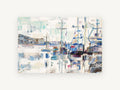 Harbour in White Light, coastal canvas wall art print, front view
