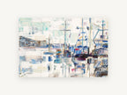 Harbour in White Light, coastal canvas wall art print, front view
