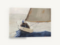 Single Sail Heeling, sailboat heeling over seascape artwork, coastal canvas wall art print ready to hang