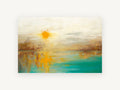Amber Sun Lagoon, coastal canvas wall art print, front view
