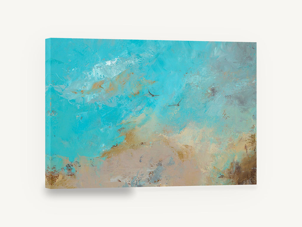 Two Birds Aloft, abstract coastal sky birds artwork, animal canvas wall art print ready to hang