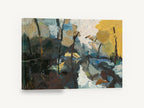 Golden Birch Thaw, autumn woodland abstract landscape painting, landscape canvas wall art print ready to hang