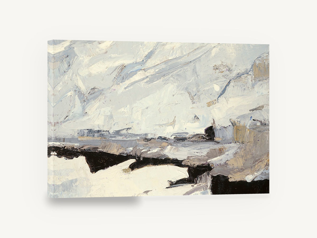 Snowfield Ridgeline, snowy mountain abstract landscape painting, landscape canvas wall art print ready to hang