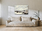 Snowfield Ridgeline landscape canvas print on the wall of a living room