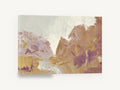 Lavender Ridge Clearing, lavender and gold abstract landscape, landscape canvas wall art print ready to hang